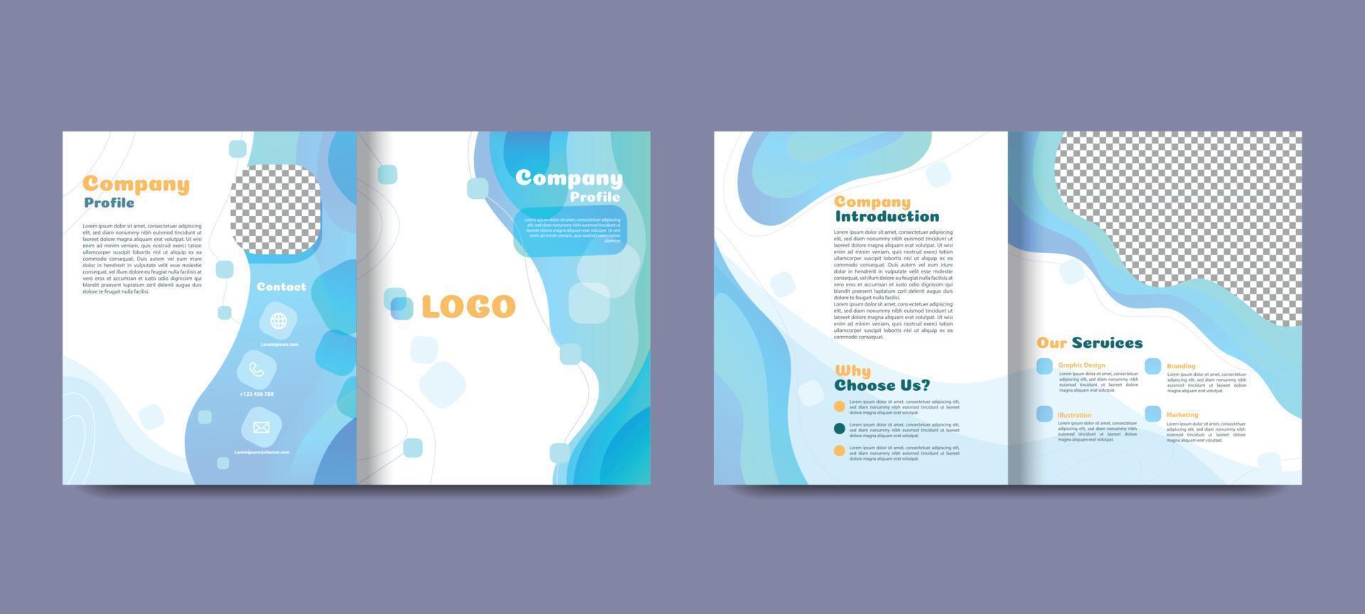 Wavy Blue Creative Company Profile vector