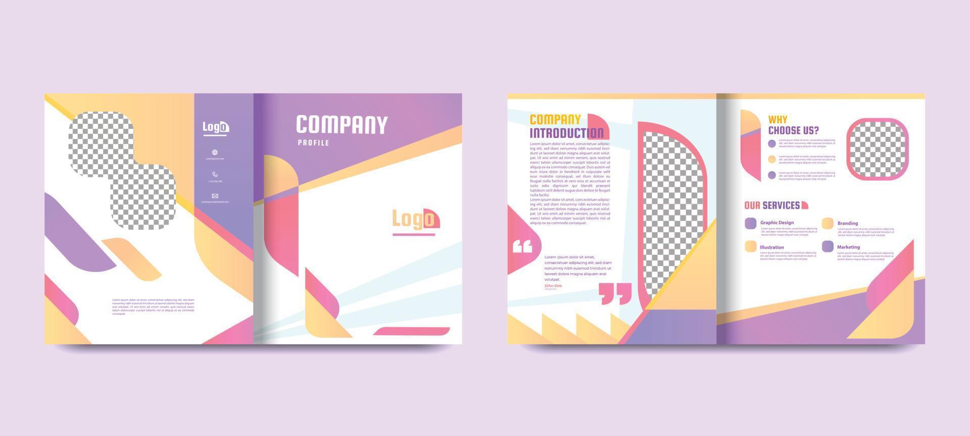Simply Soft Pastel Creative Company Profile vector