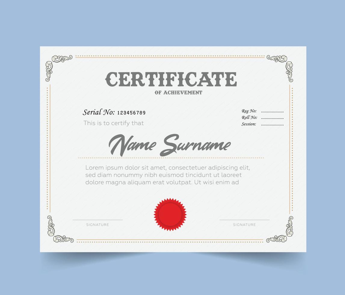 certificate template design with Vector