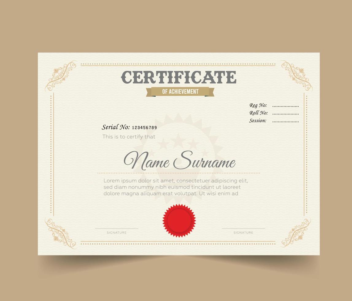 certificado modelo diseño con vector