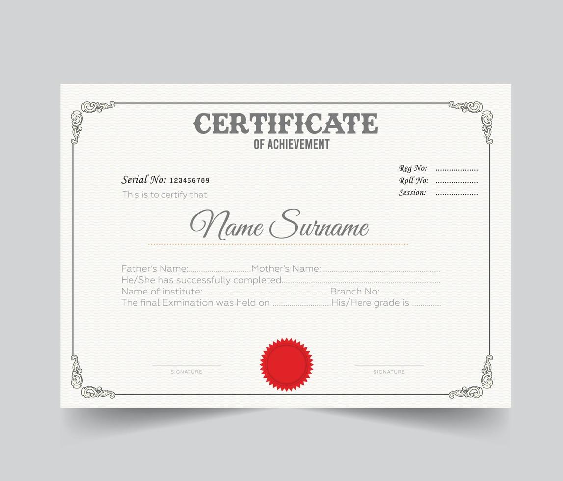 certificate template design with Vector