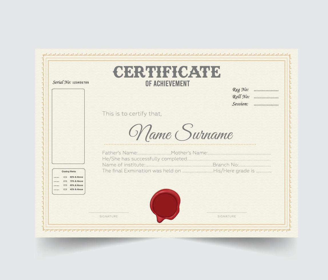 certificate template design with Vector
