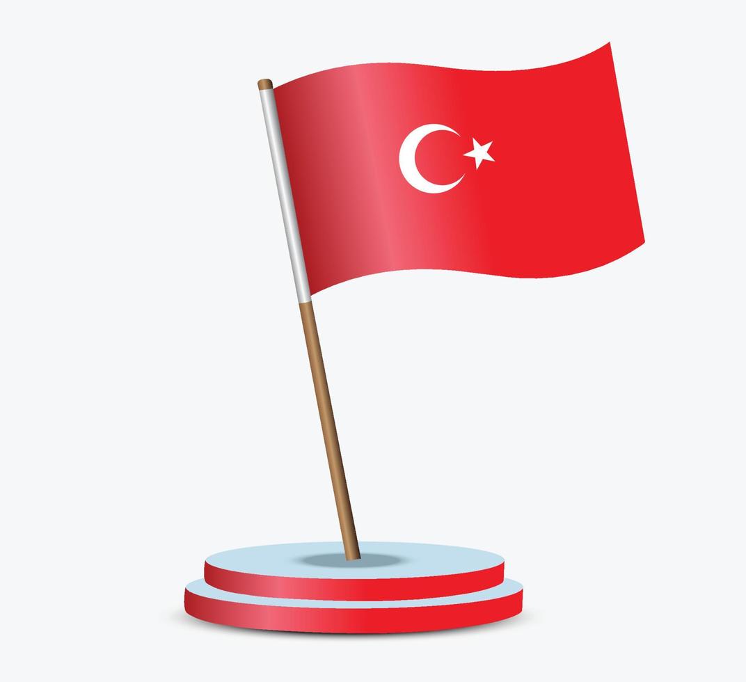 flag on flagpole isolated on white background vector