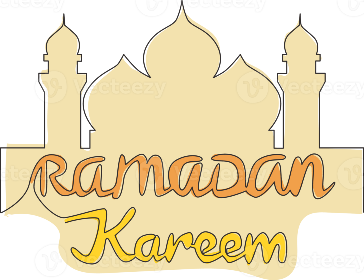 uno singolo linea disegno di contento eid al Fitr mubarak e Ramadan kareem concetto. islamico vacanza calligrafico design per Stampa, saluto carta, striscione, manifesto. continuo linea disegnare design illustrazione png