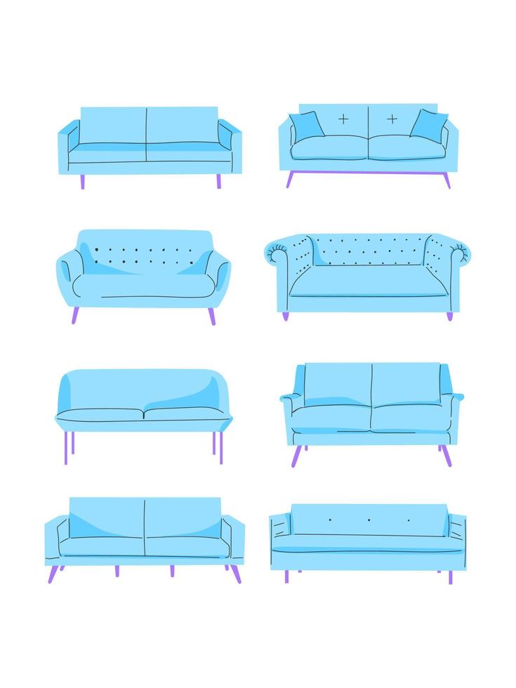 vector illustration of a set of chairs with a minimalistic design