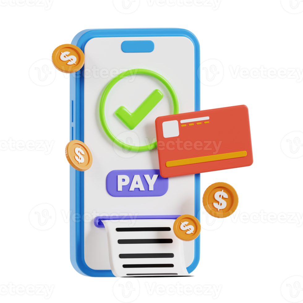 Online shopping 3D Illustration, online shop, online payment and delivery concept. png