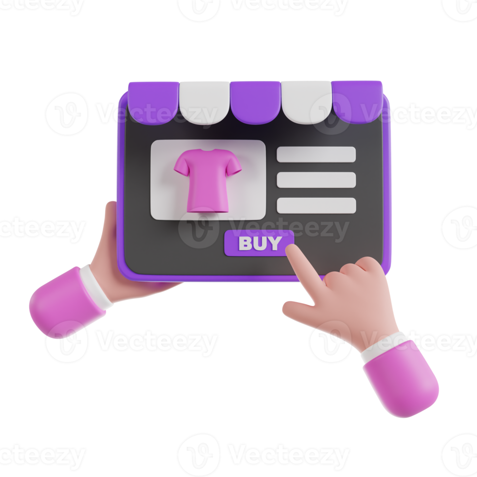 Online shopping 3D Illustration, online shop, online payment and delivery concept. png