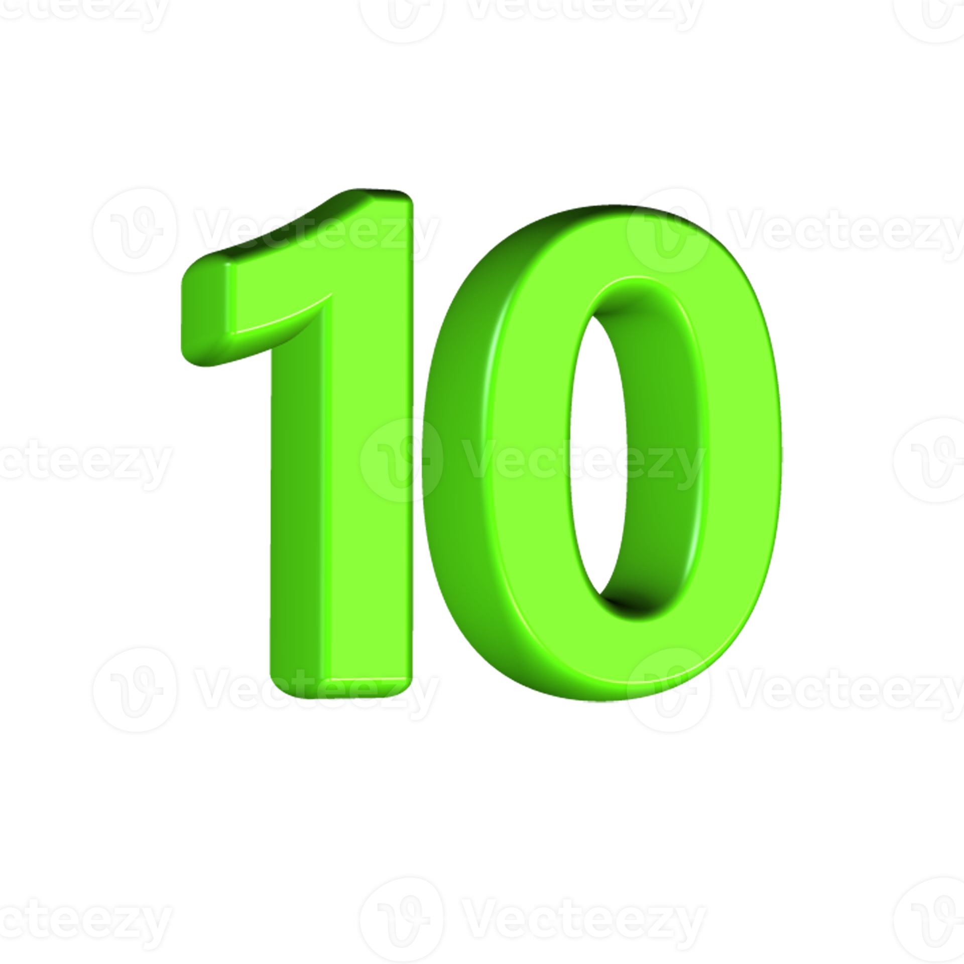 3D number light green color 22604090 PNG