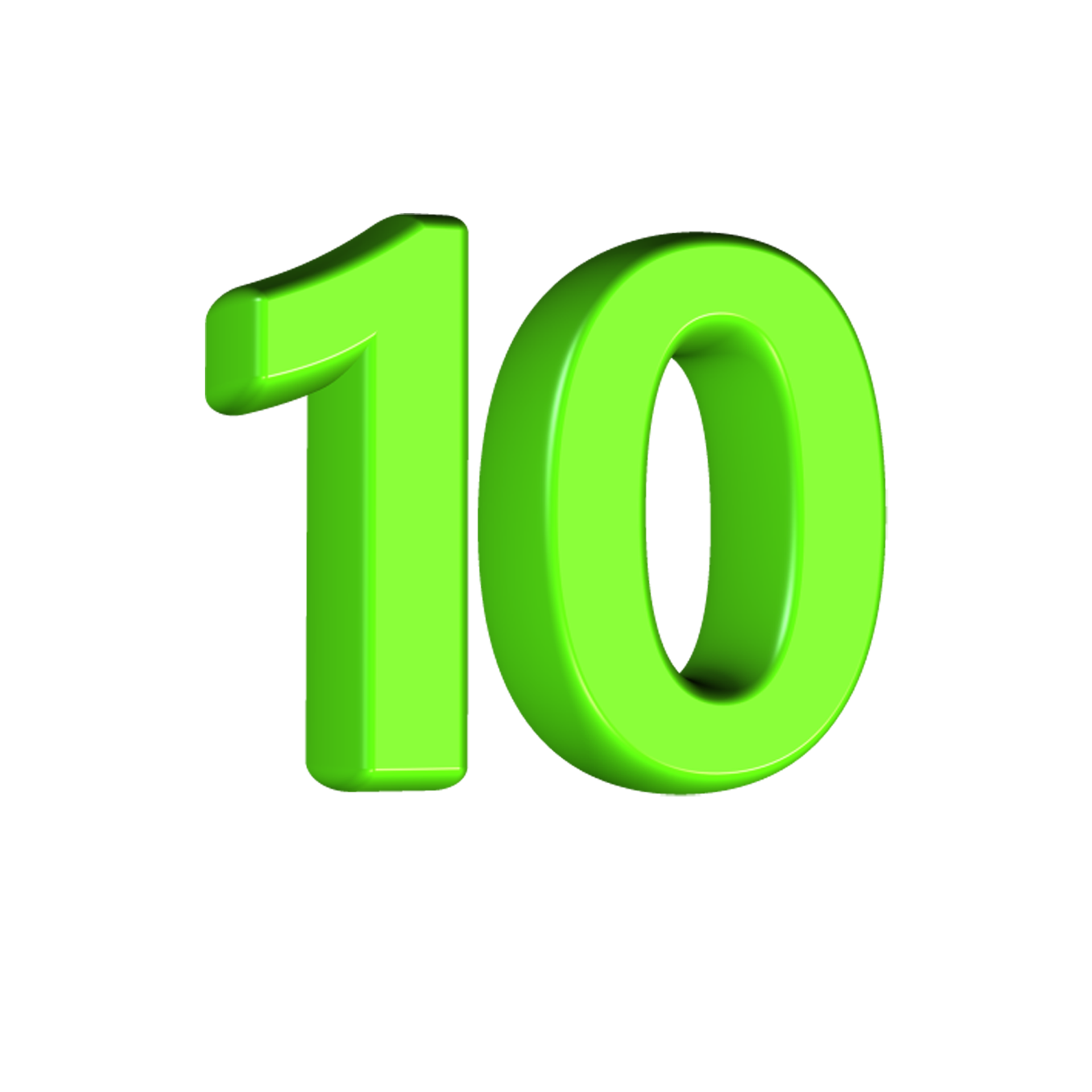 3D number light green color 22604090 PNG