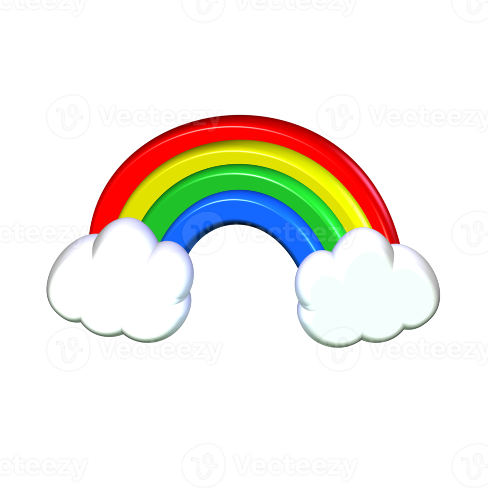 illustraton rainbow and cloud  element png