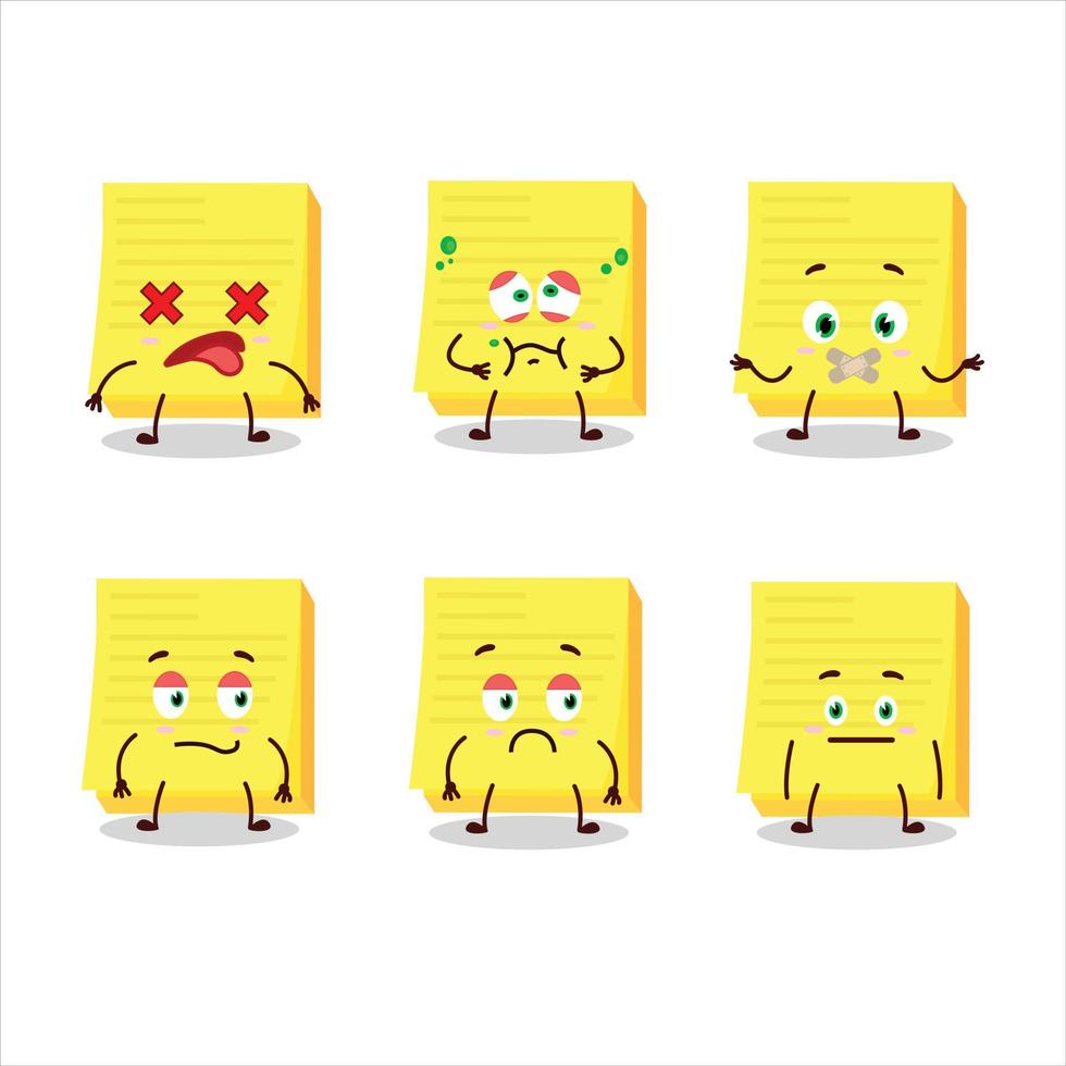 Sticky notes yellow cartoon character with nope expression vector