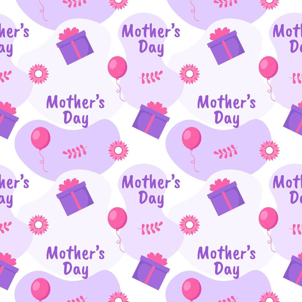 Happy Mother Day Seamless Pattern Design in Element Decoration Template Hand Drawn Cartoon Flat Illustration vector