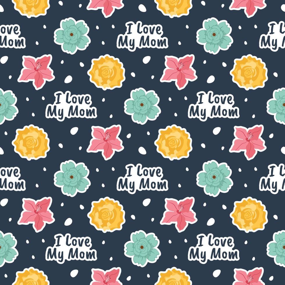 Happy Mother Day Seamless Pattern Design in Element Decoration Template Hand Drawn Cartoon Flat Illustration vector