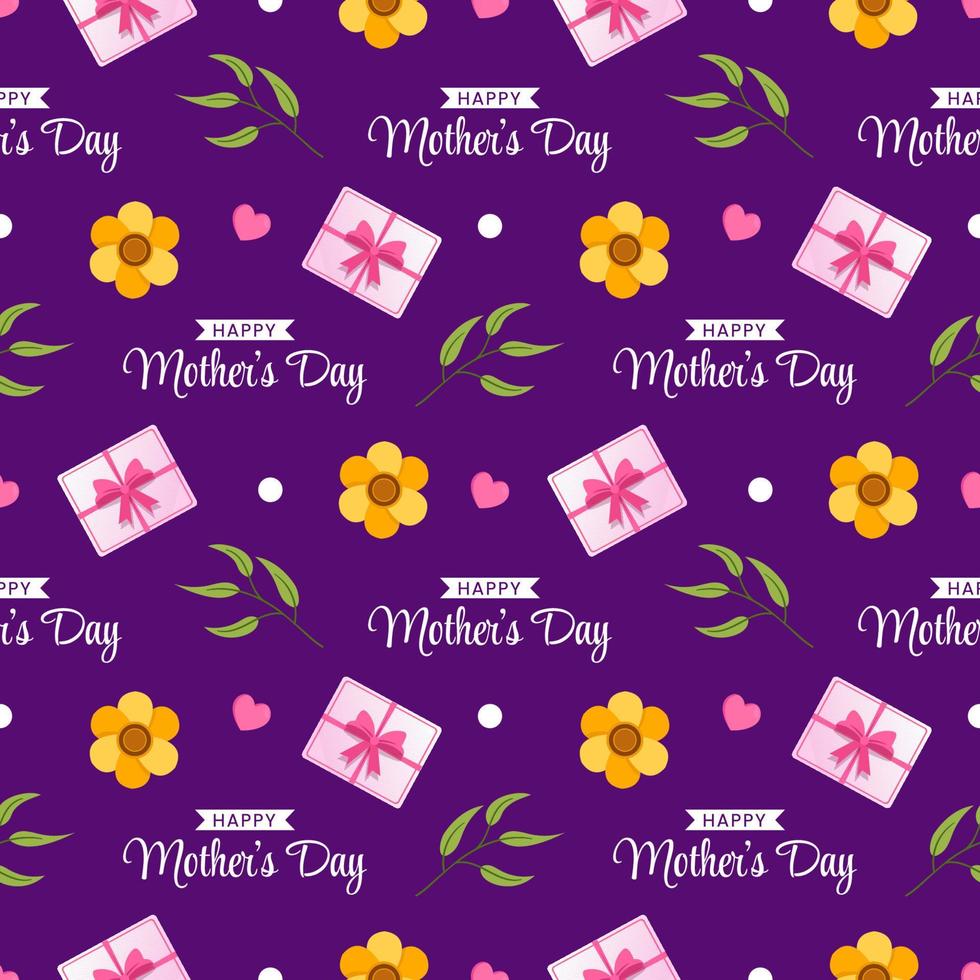 Happy Mother Day Seamless Pattern Design in Element Decoration Template Hand Drawn Cartoon Flat Illustration vector