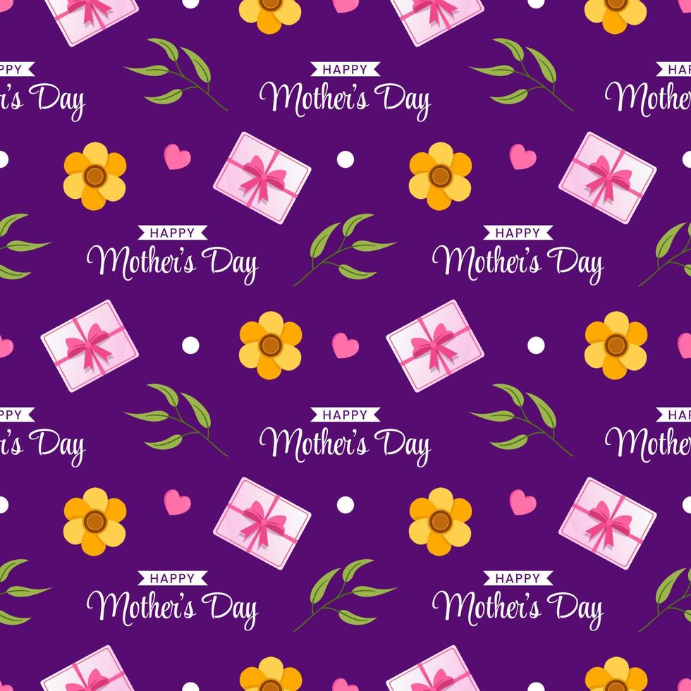 Happy Mother Day Seamless Pattern Design in Element Decoration Template Hand Drawn Cartoon Flat Illustration vector