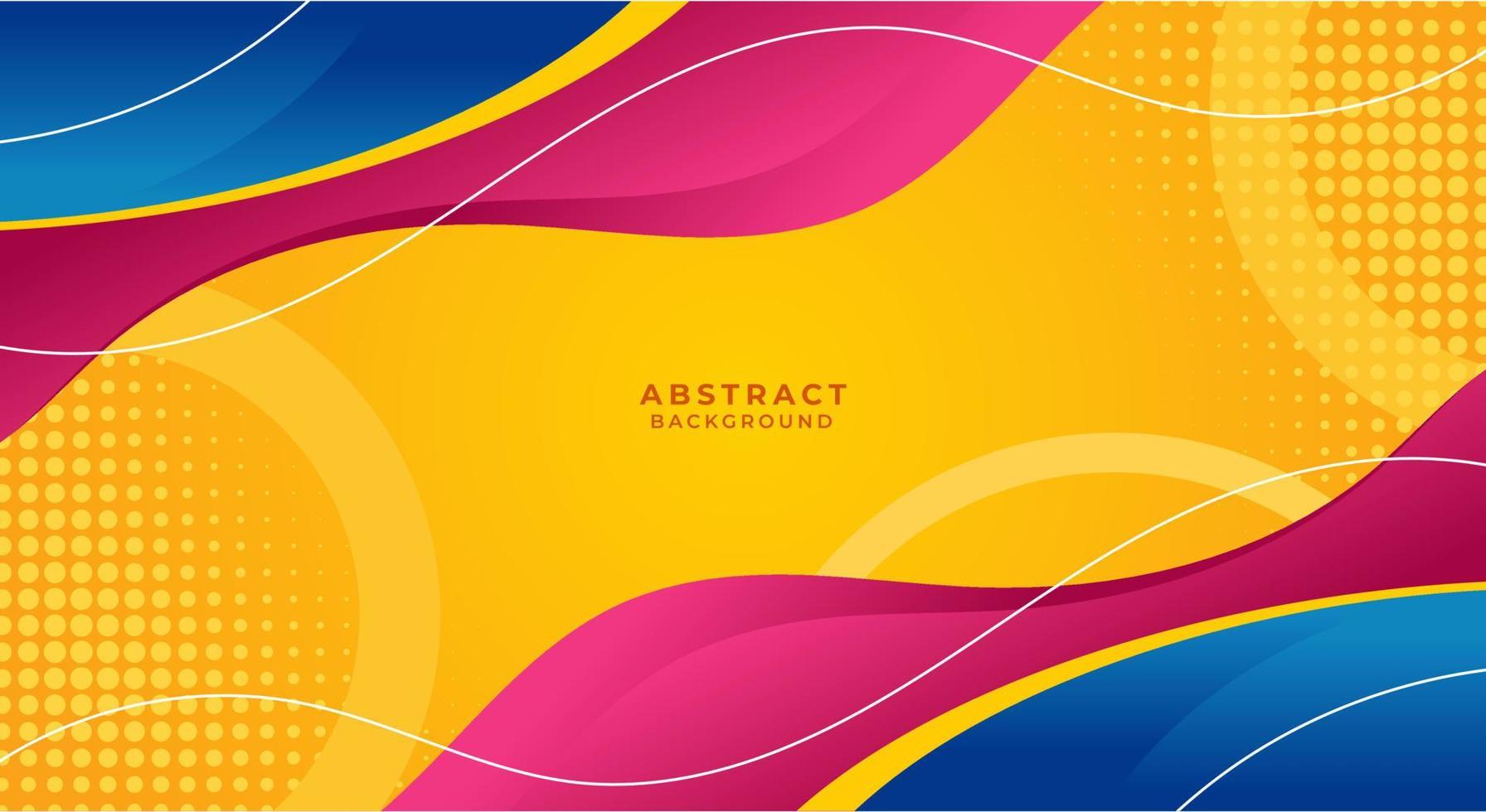 Wave blue and pink with yellow background vector