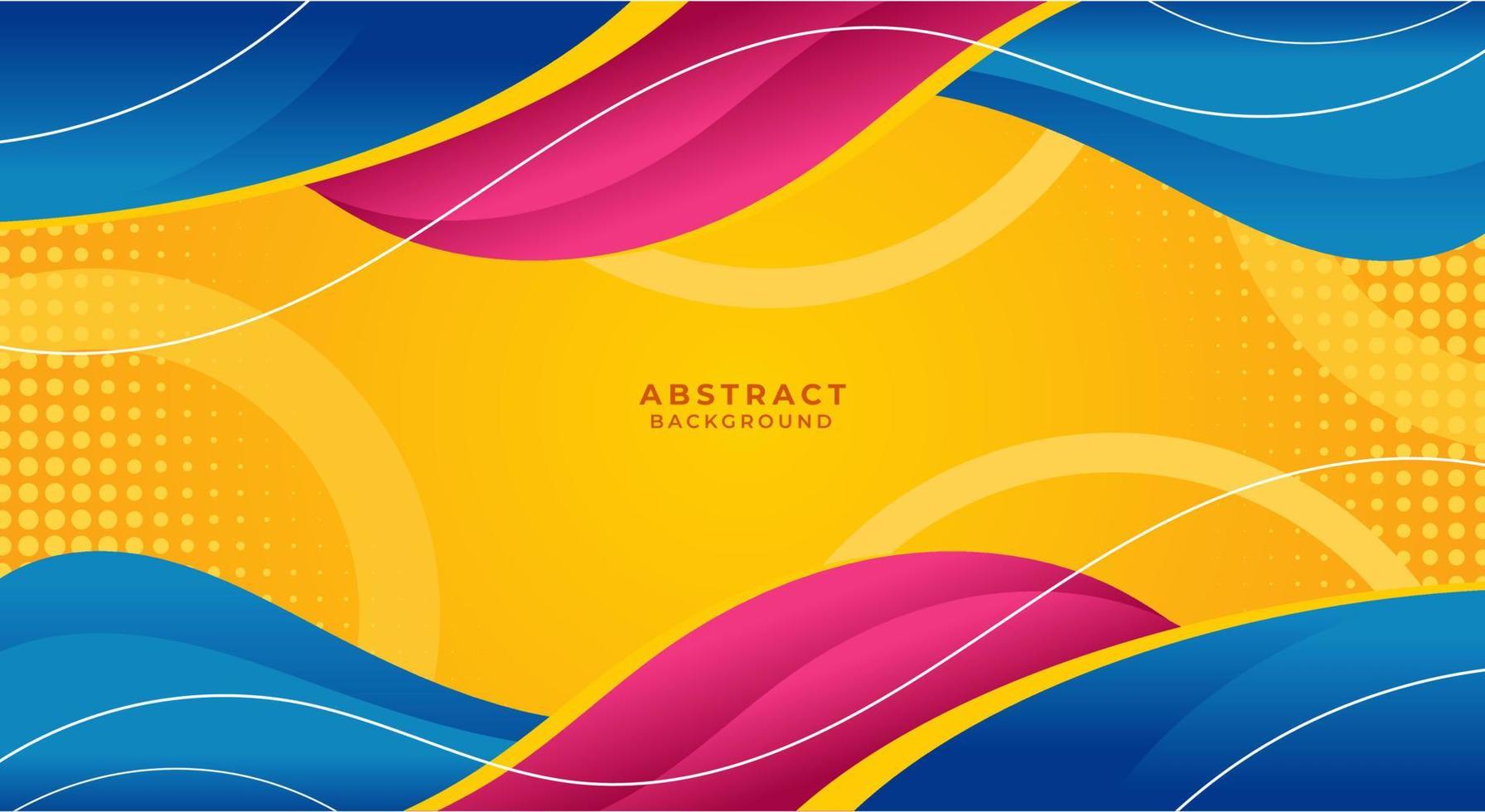 Curve blue and pink with yellow background vector