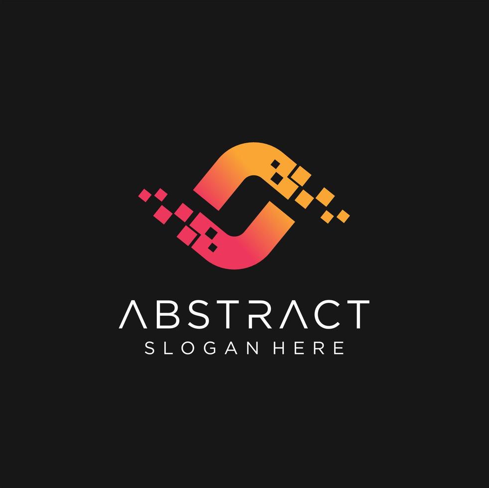 logo abstract S Letter Pixel Multiply Colorful Logo Design Template vector