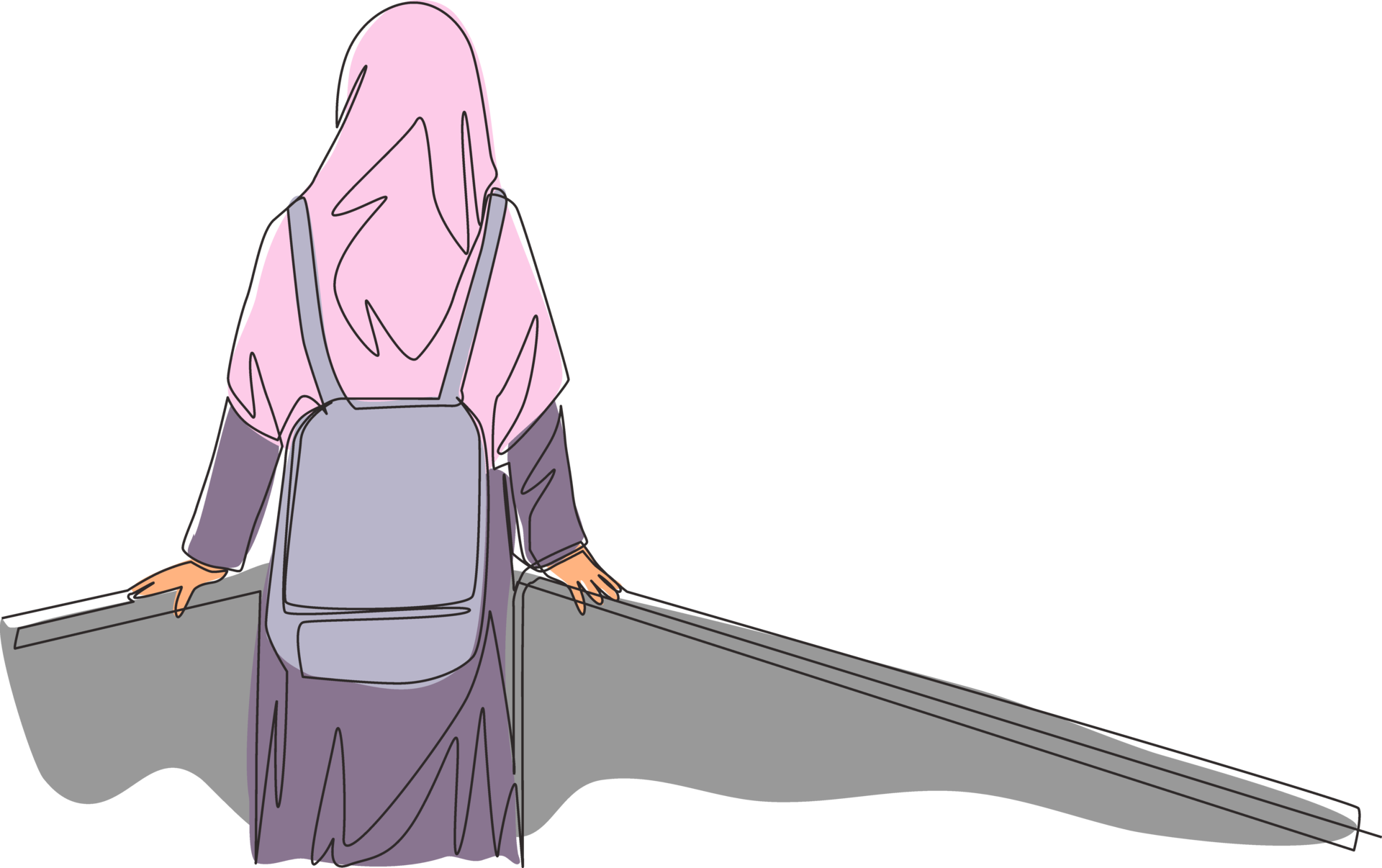 Back Side PNG Picture, Illustration Of The Back Side And Side Profile Of  Hijab Girl In Hand Drawn, Girl, Hijab Girl, Islam PNG Image For Free  Download