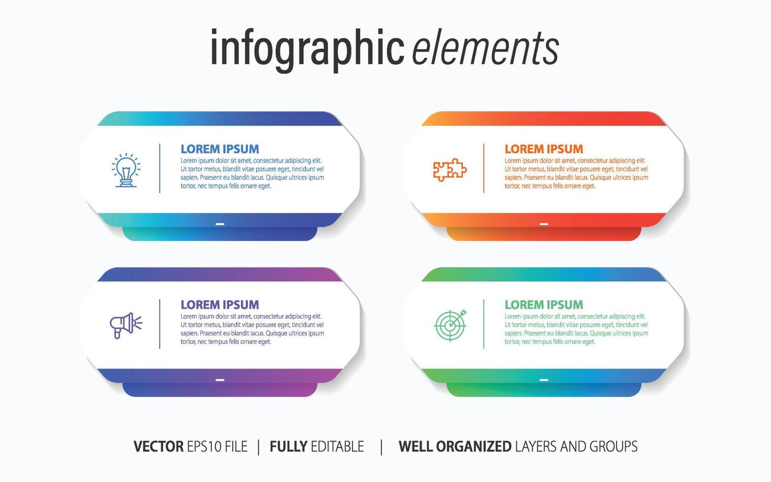 negocio infografía modelo diseño con números 4 4 opciones o pasos. vector