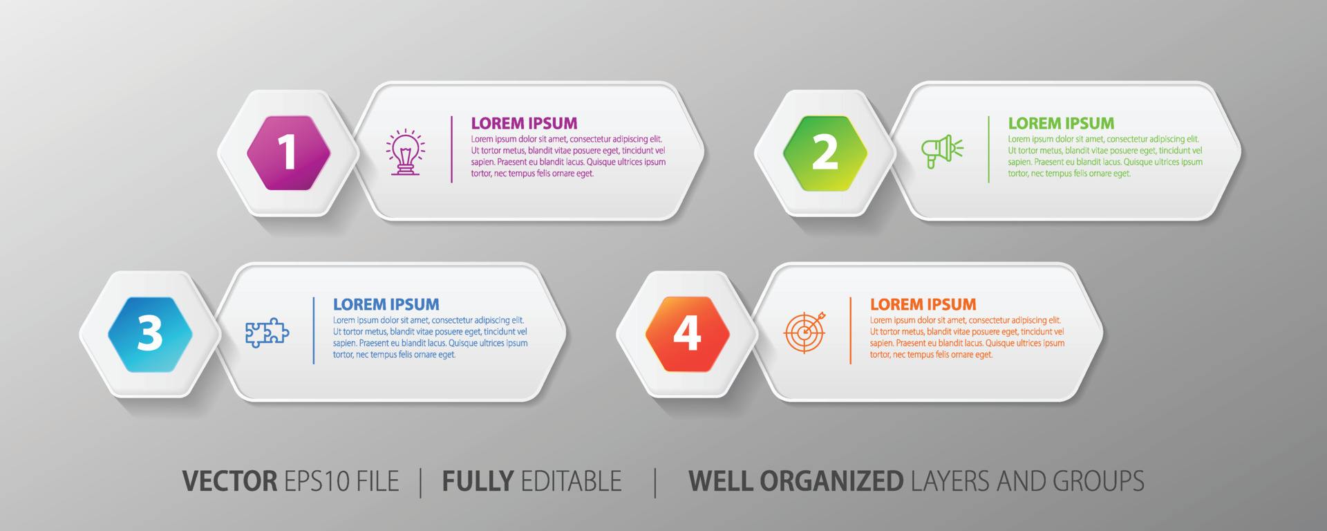 Four numbered rectangular frames placed in horizontal row. Concept of 4