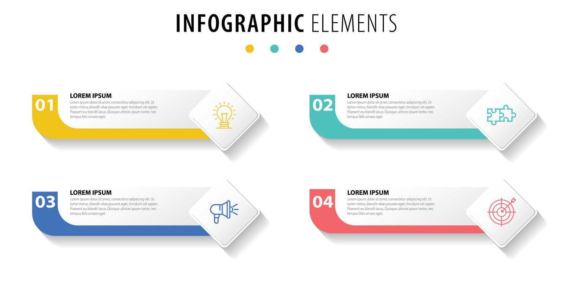 visualización de datos comerciales. diagrama del proceso. elementos abstractos de gráfico, diagrama con pasos, opciones, partes o procesos. plantilla de negocio vectorial para presentación. concepto creativo para infografía. vector