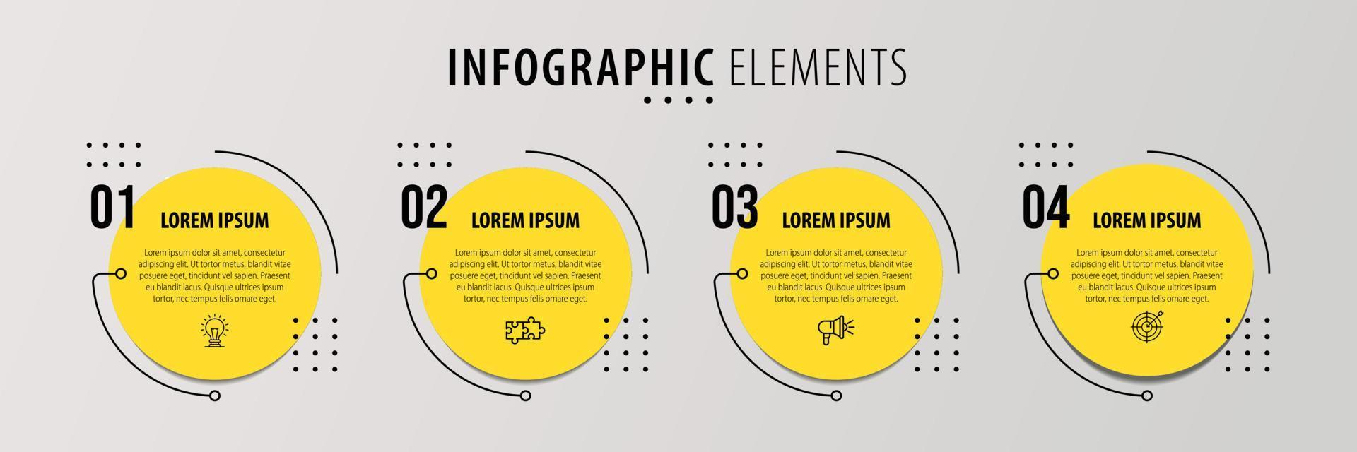 visualización de datos comerciales. diagrama del proceso. elementos abstractos de gráfico, diagrama con pasos, opciones, partes o procesos. plantilla de negocio vectorial para presentación. concepto creativo para infografía. vector