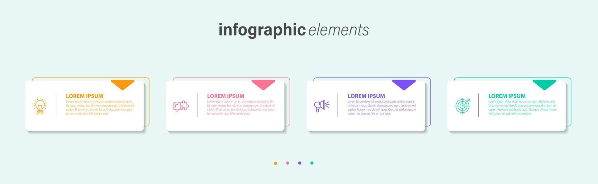 plantilla de diseño infográfico vectorial con 4 opciones o pasos vector