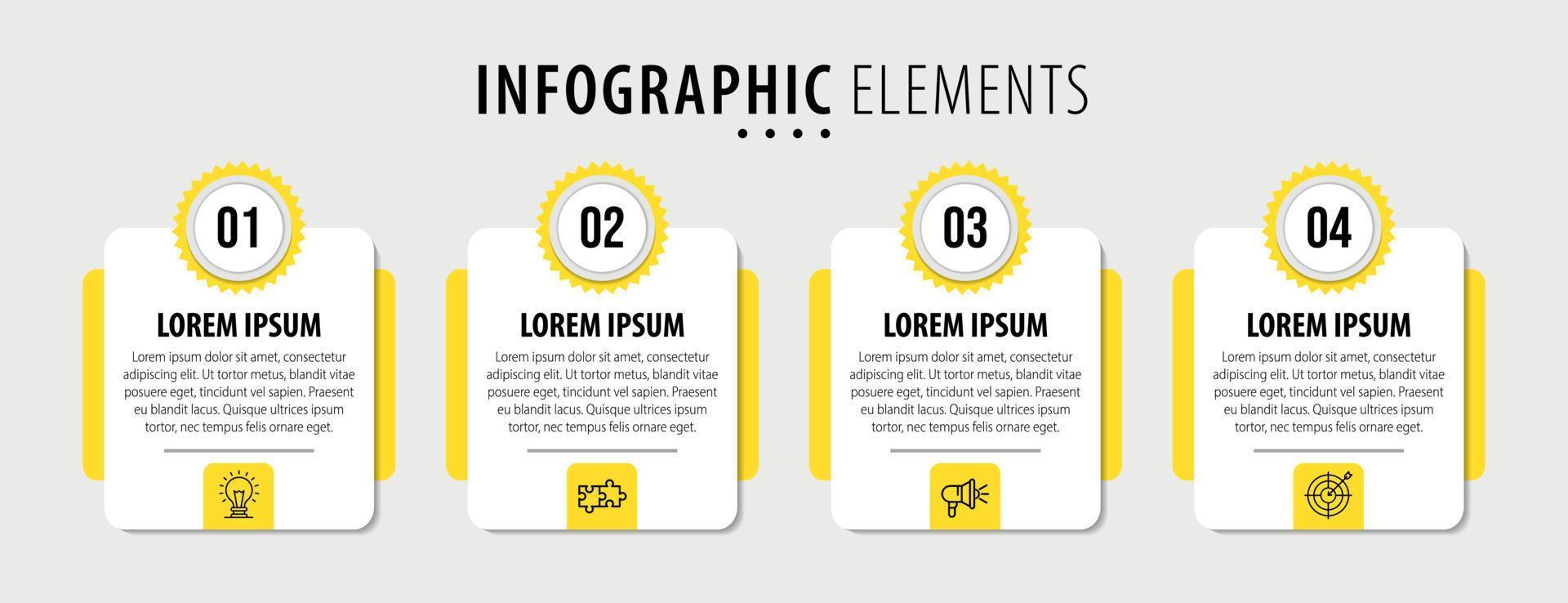 plantilla de diseño infográfico vectorial con 4 opciones o pasos vector