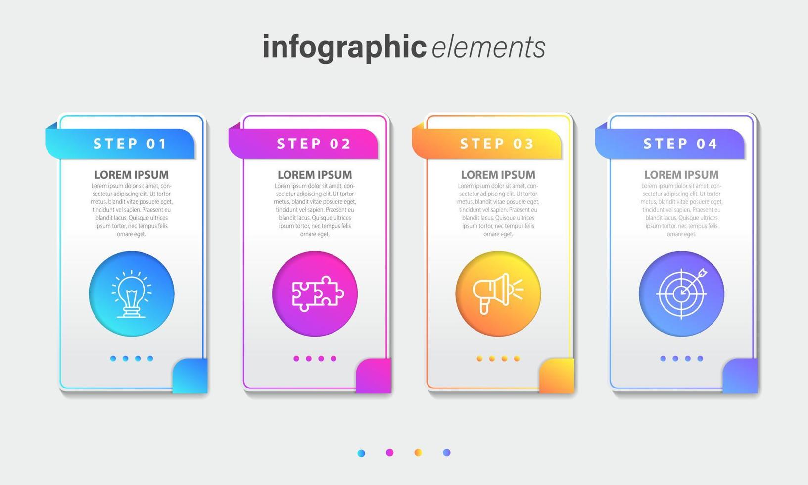 plantilla de diseño infográfico vectorial con 4 opciones o pasos vector