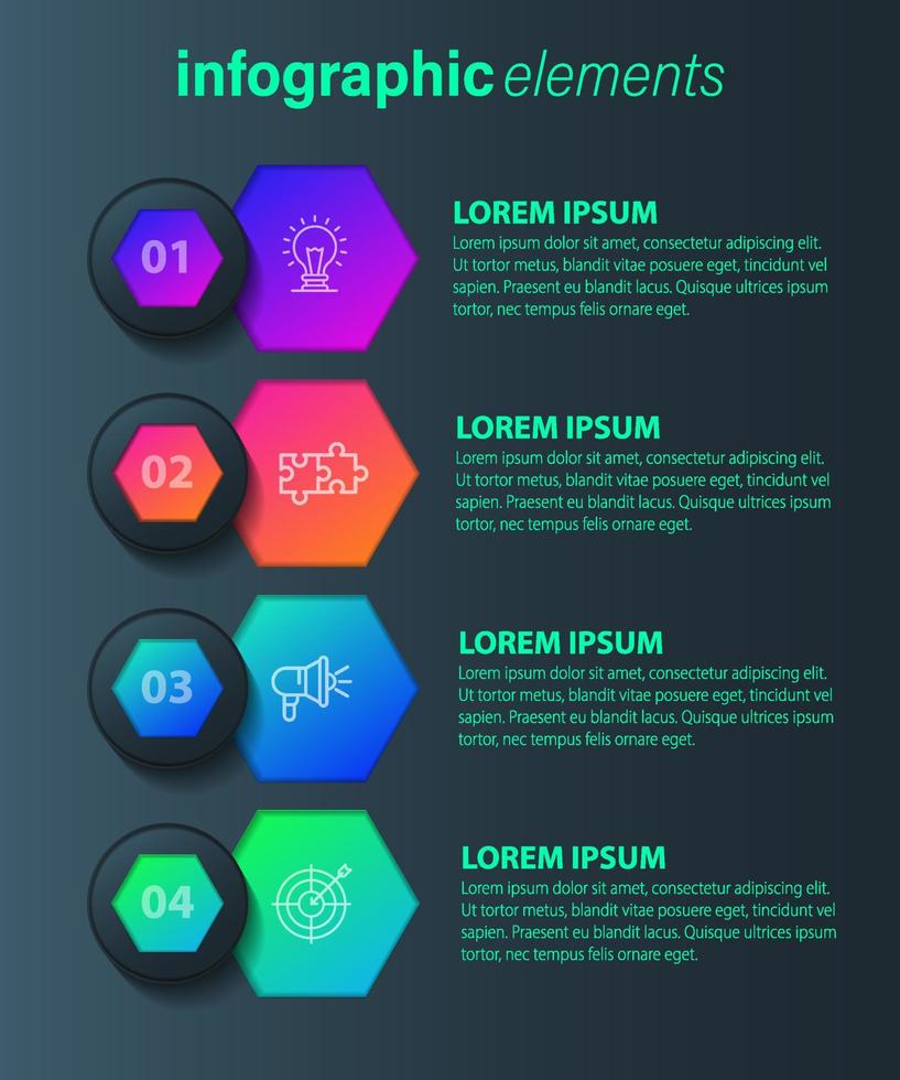 plantilla de diseño infográfico vectorial con 4 opciones o pasos vector