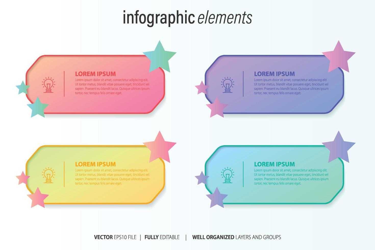 Business Infographic template design with numbers 4 options or steps. vector