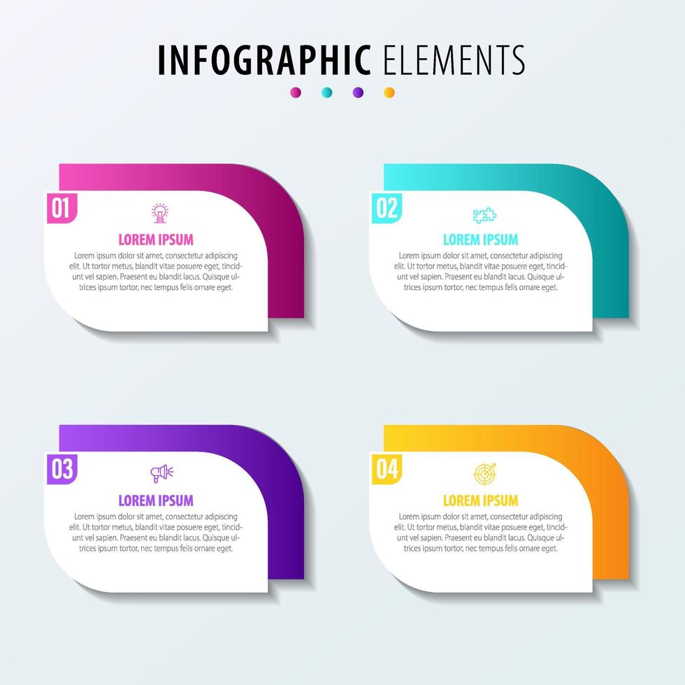 visualización de datos comerciales. diagrama del proceso. elementos abstractos de gráfico, diagrama con pasos, opciones, partes o procesos. plantilla de negocio vectorial para presentación. concepto creativo para infografía. vector