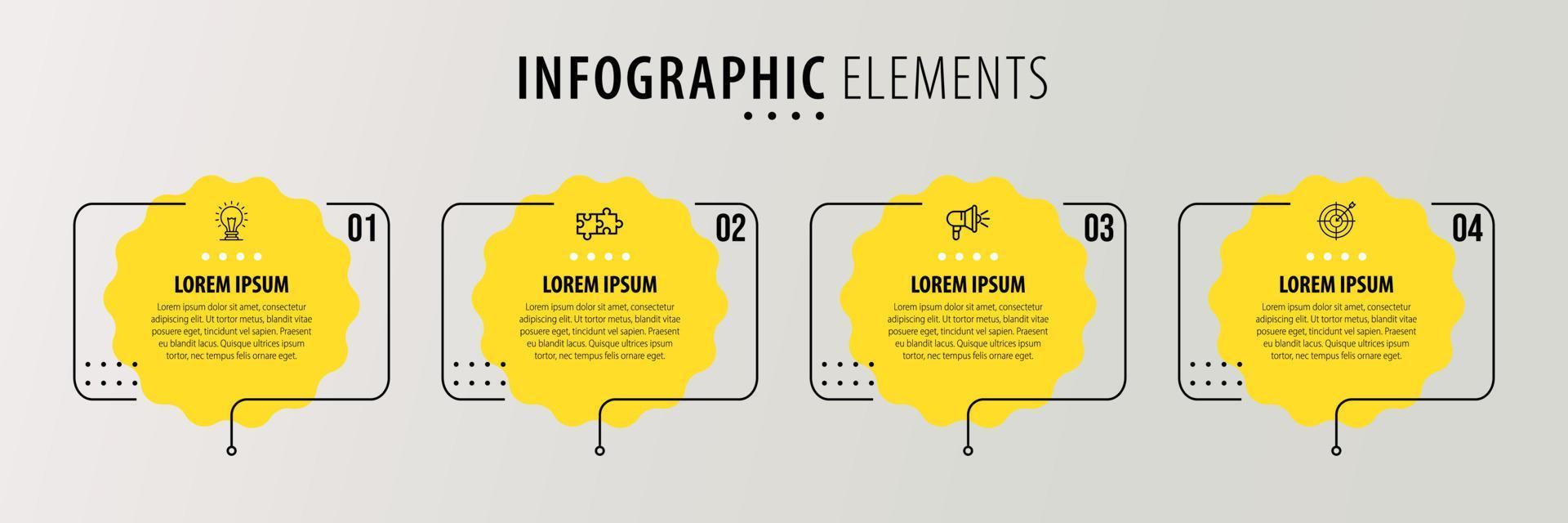 plantilla de diseño infográfico vectorial con 4 opciones o pasos vector