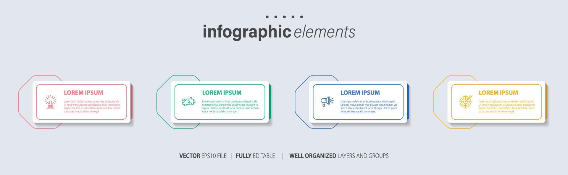 Presentation business infographic template with 4 options. Vector illustration.