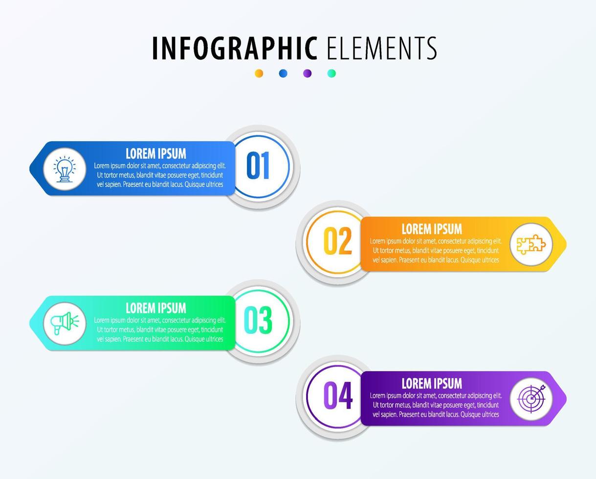 visualización de datos comerciales. diagrama del proceso. elementos abstractos de gráfico, diagrama con pasos, opciones, partes o procesos. plantilla de negocio vectorial para presentación. concepto creativo para infografía. vector