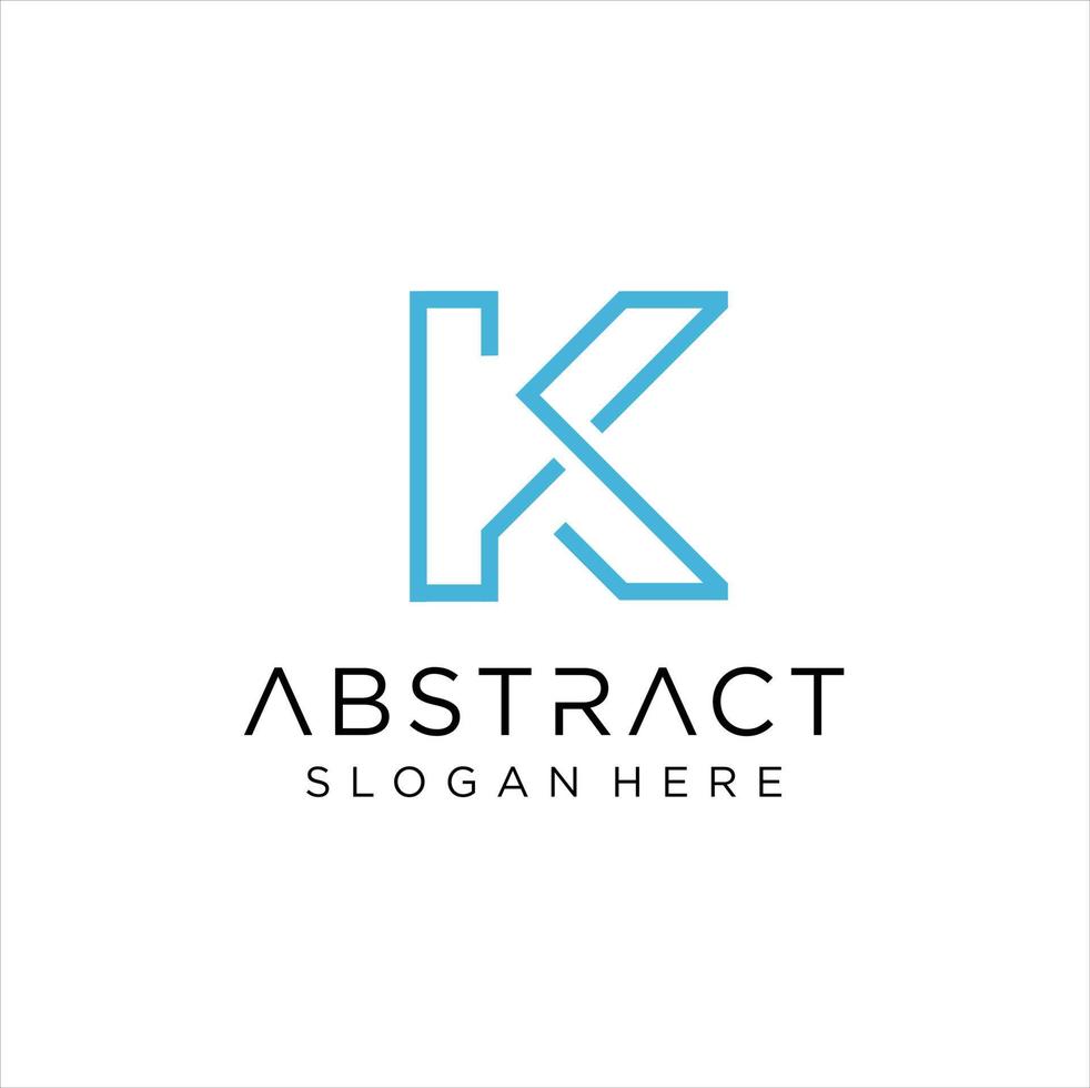 Abstract letter K logo design. Creative,Premium Minimal emblem design template. Graphic Alphabet Symbol for Corporate Business Identity. vector
