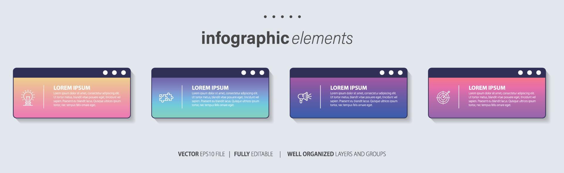 infografía elementos datos visualización vector