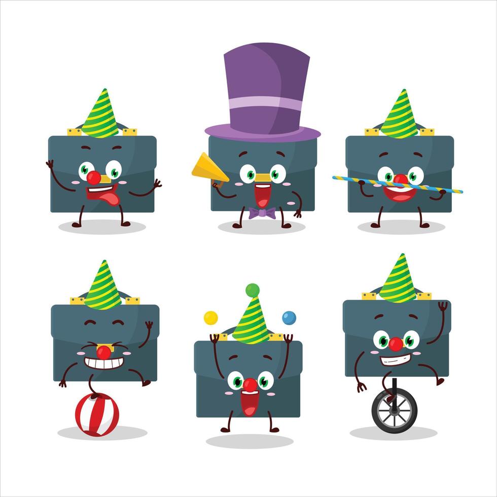 Cartoon character of briefcase with various circus shows vector