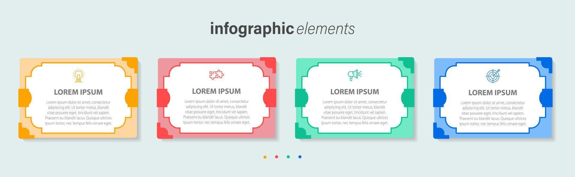 plantilla de diseño infográfico vectorial con 4 opciones o pasos vector