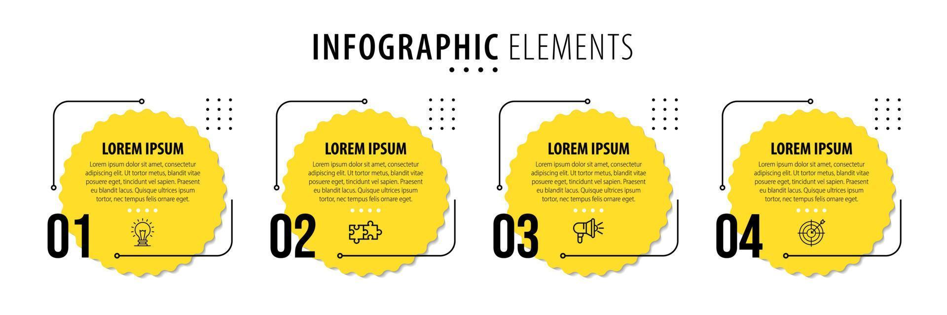 visualización de datos comerciales. diagrama del proceso. elementos abstractos de gráfico, diagrama con pasos, opciones, partes o procesos. plantilla de negocio vectorial para presentación. concepto creativo para infografía. vector