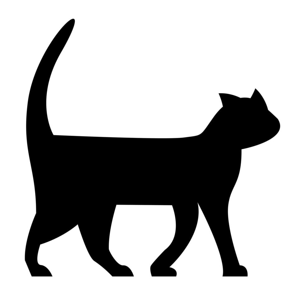 Cat silhouette illustration in flat style vector