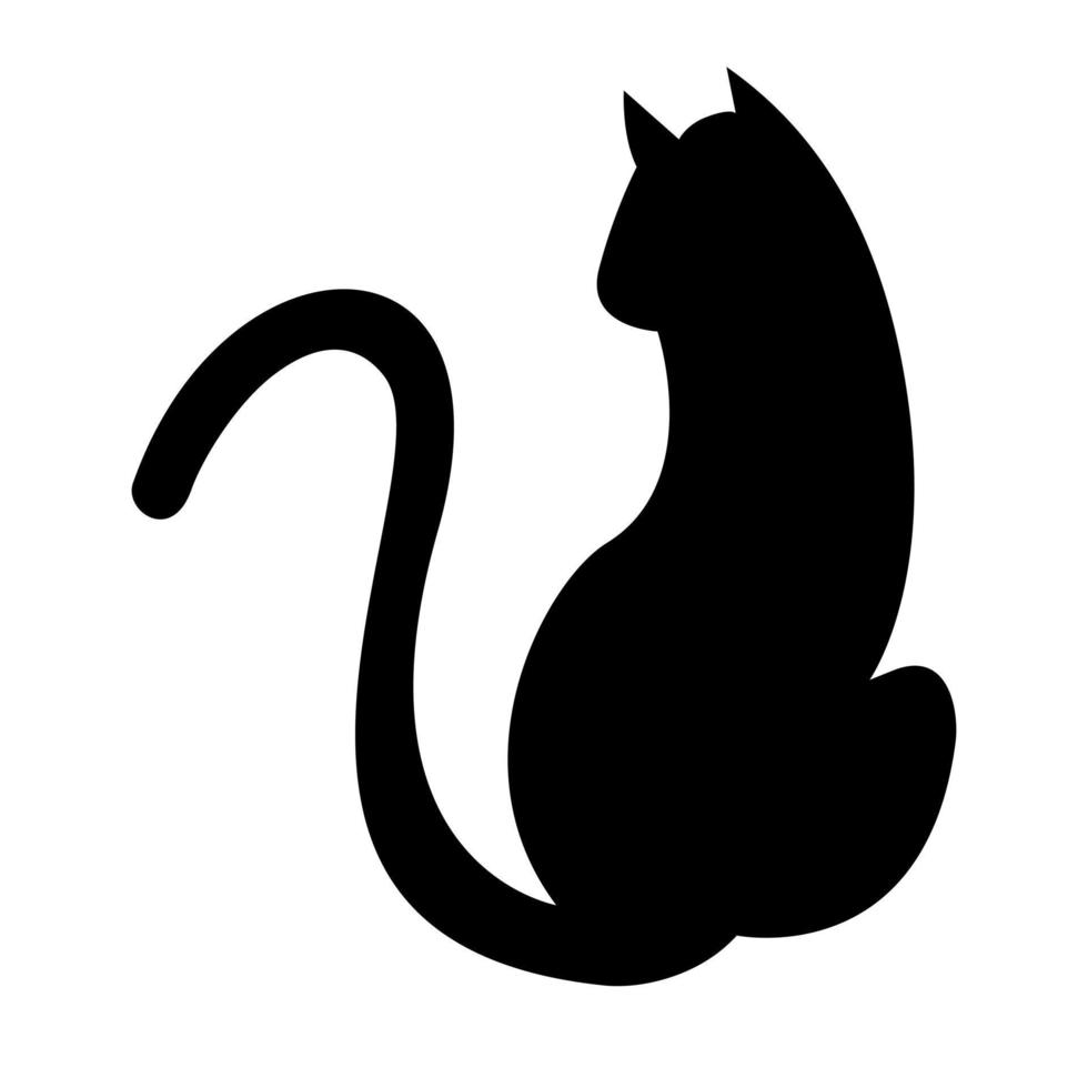 Cat silhouette illustration in flat style vector
