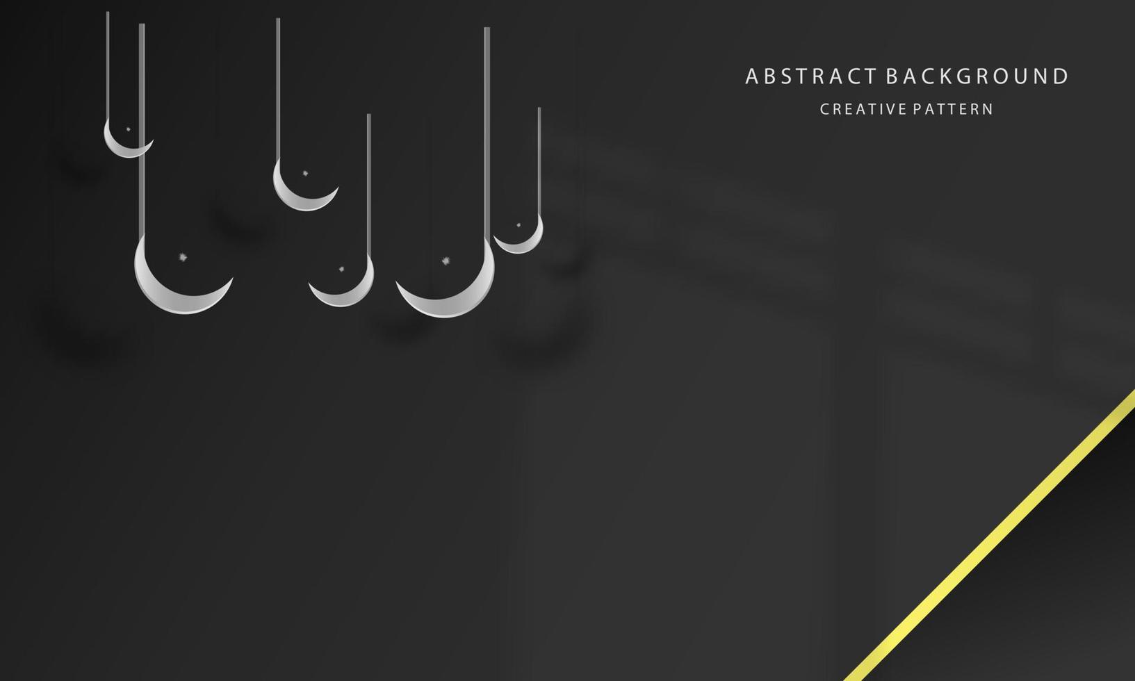 Abstract geometric background Ramadan theme with Islamic ornament crescent color dark gray elegant simple attractive eps 10 vector
