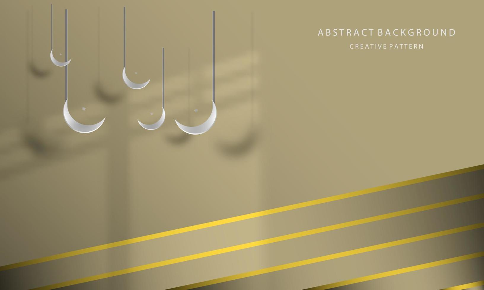 Abstract geometric background ramadan theme with Islamic ornament crescent color elegant cream color simple attractive eps 10 vector
