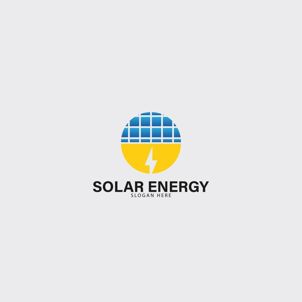 solar panel electric energy company logo vector