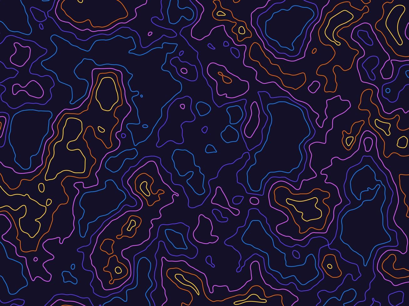 Stylized topographic contour map.  Abstract background dark blue style.Geographic line mountain relief. Abstract lines or wavy backdrop background. vector