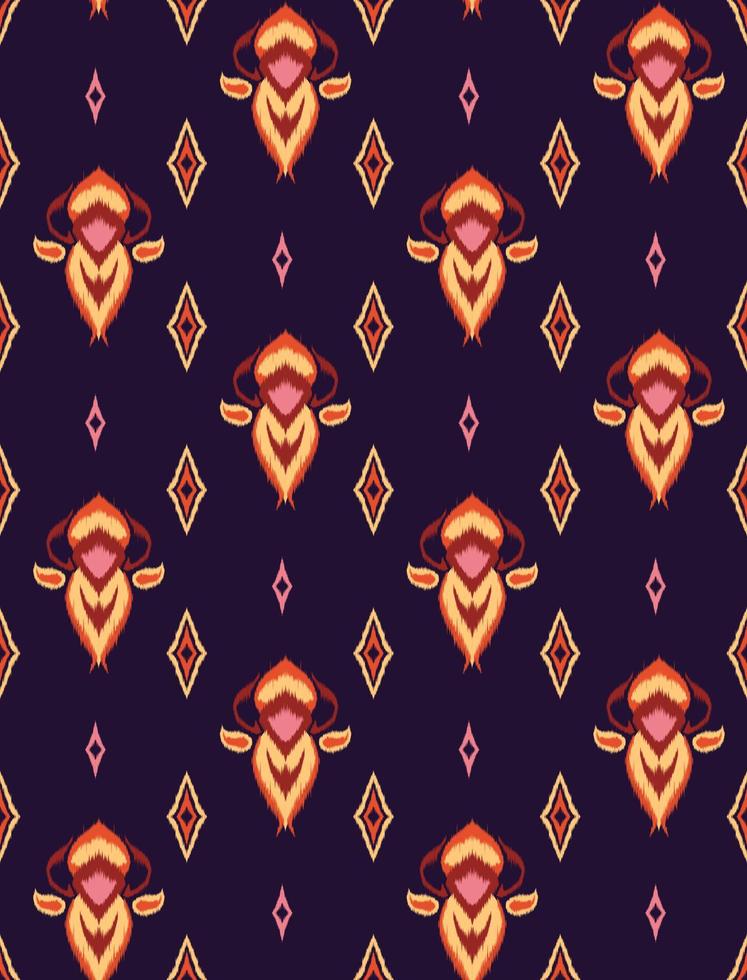 Abstract ethnic fabric pattern retro background with flow. seamless pattern ikat. vector