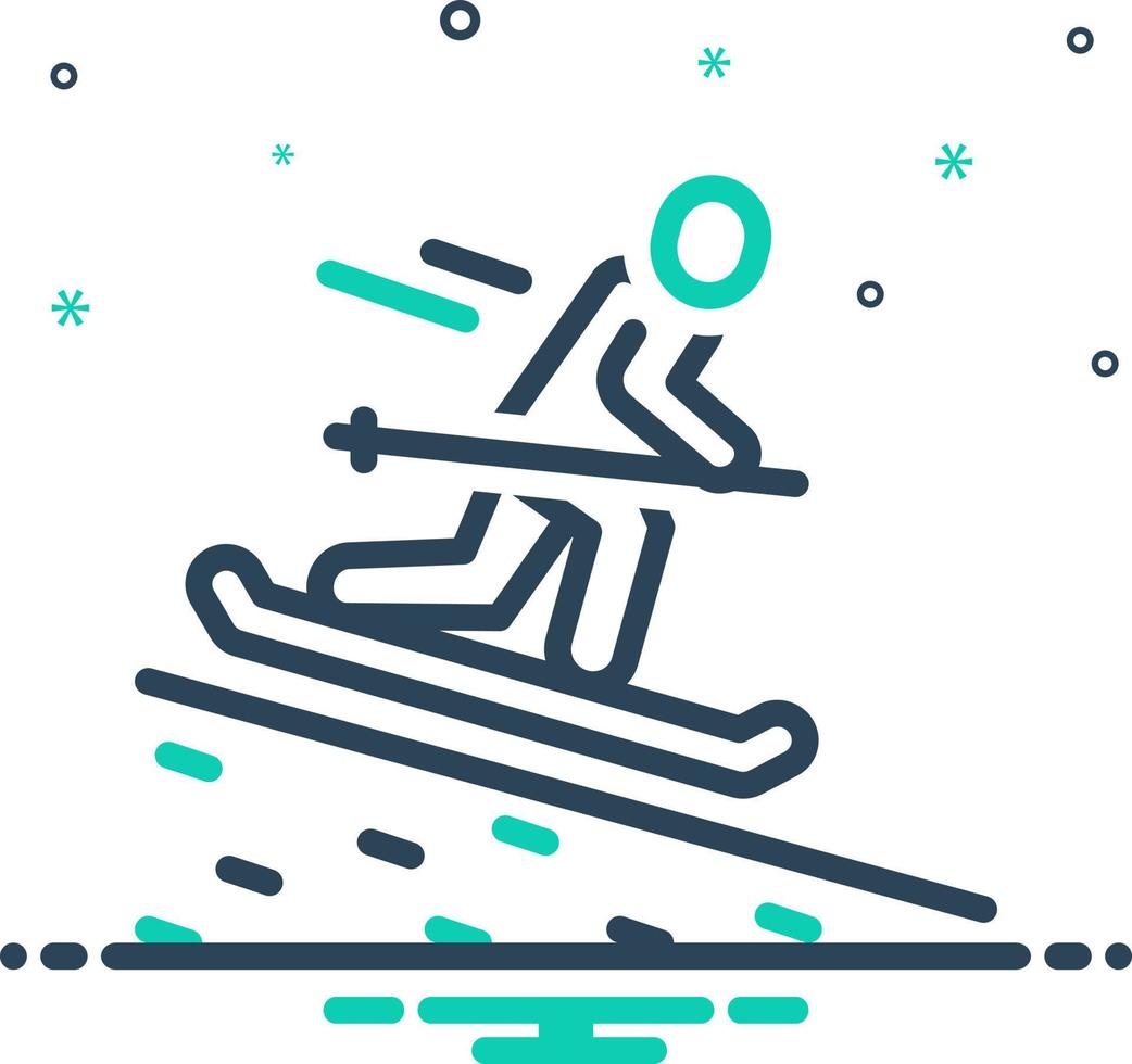 mix icon for skiing vector