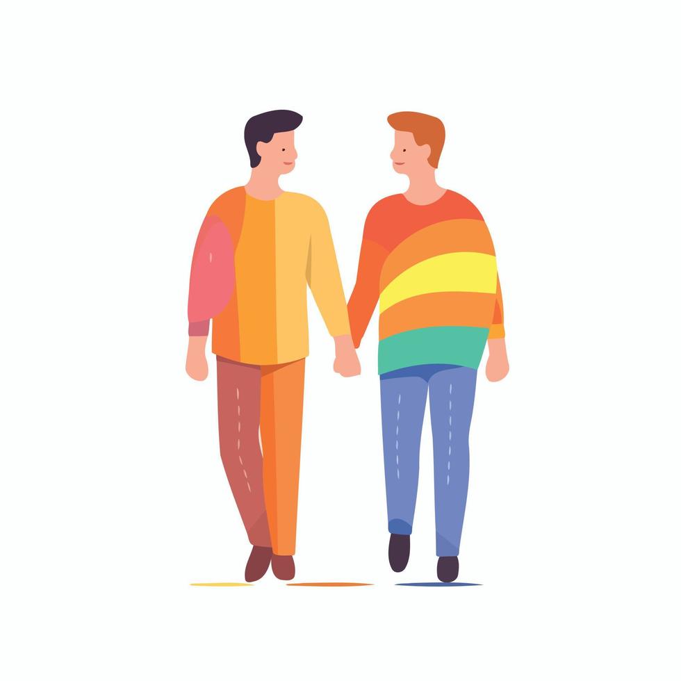 lgbt orgullo día y mes gay hombres Pareja vector